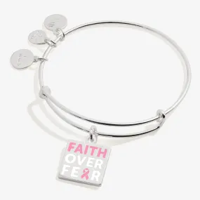 'Faith Over Fear' Breast Cancer Awareness Charm Bangle