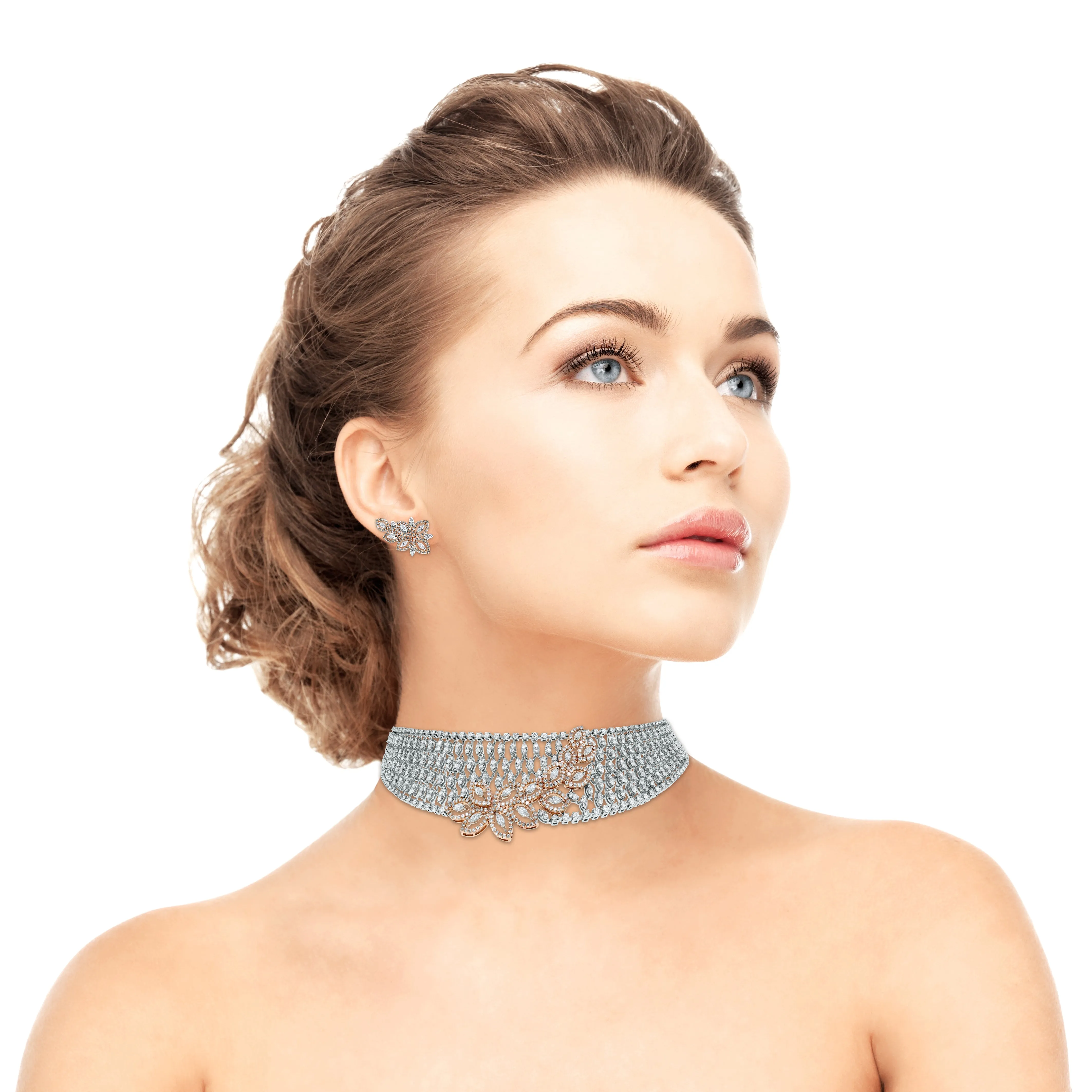 Gaia Diamond Choker Suite (9.83 ct Diamonds) in Gold