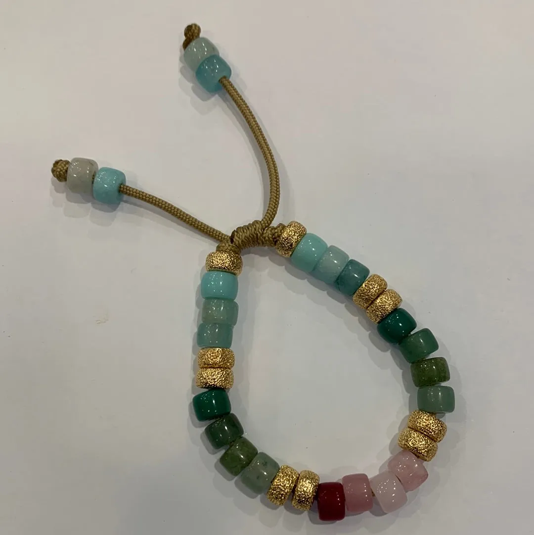 Gemstone Beaded Bracelet with 10 Stardust Spacers