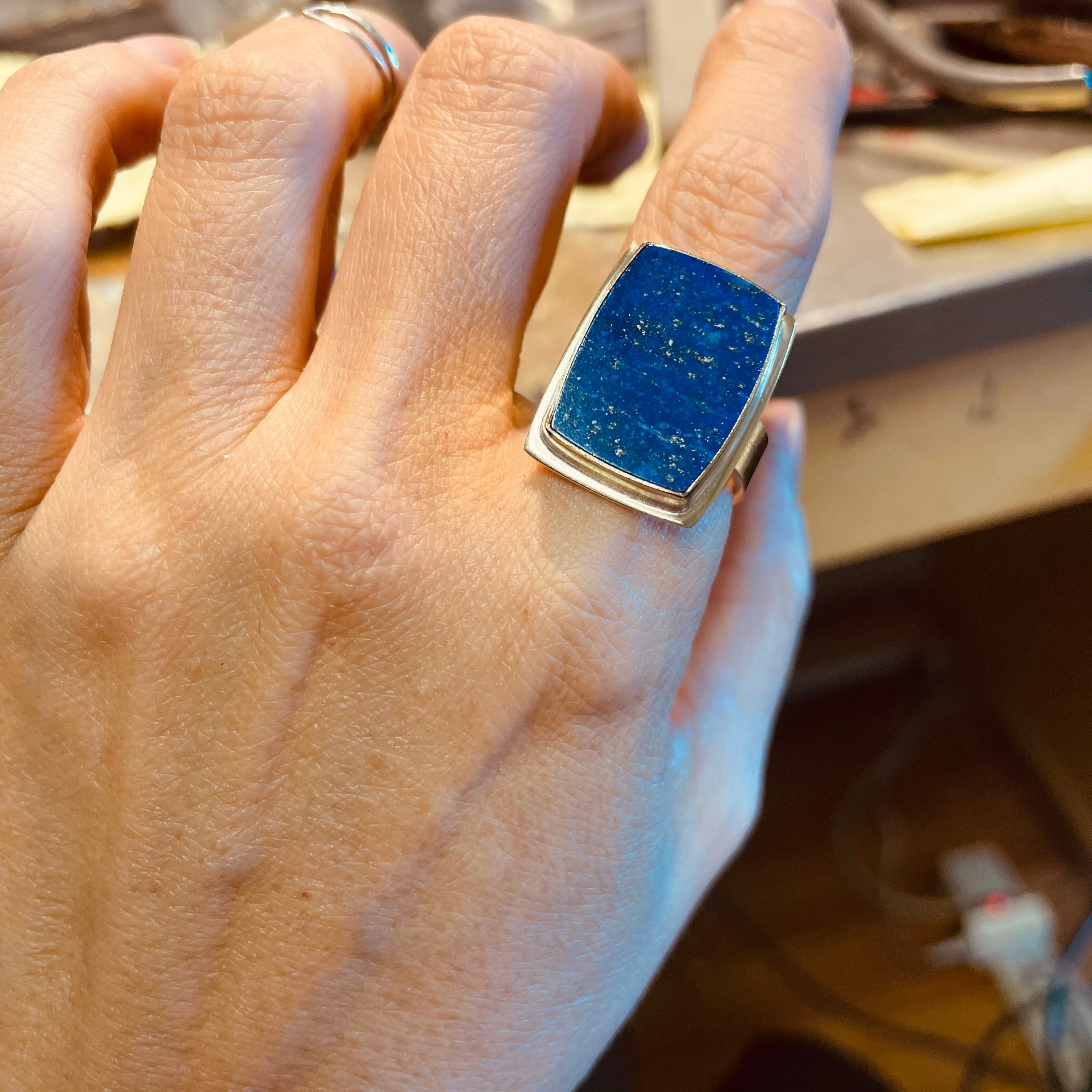 Golden Rectangle Lapis ring