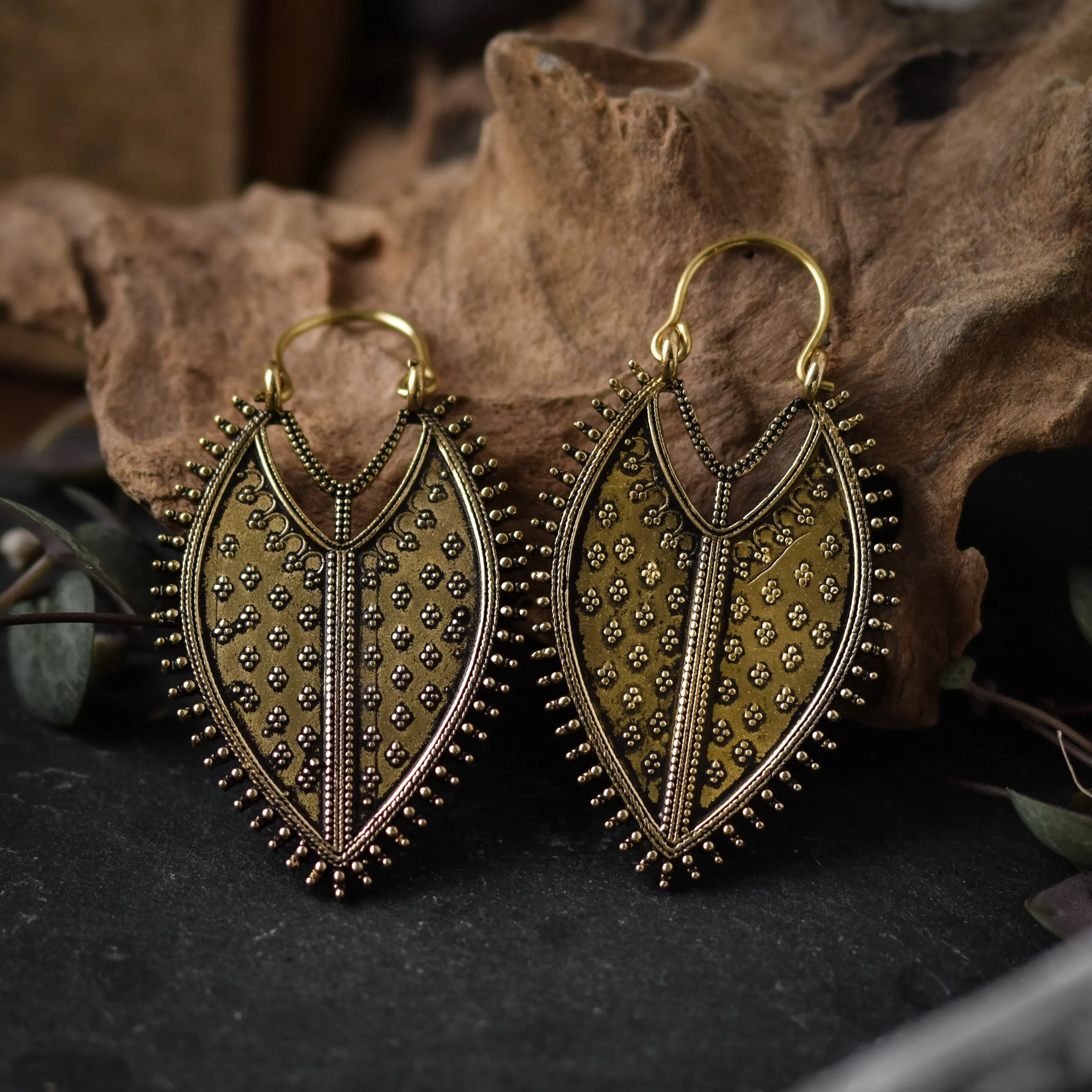 Golden Shield Earrings