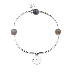 Grandmother | Soft Bangle Charm Bracelet | Labradorite