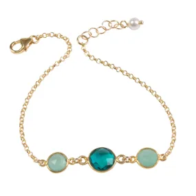 Green Chalcedony Bezel Bracelet