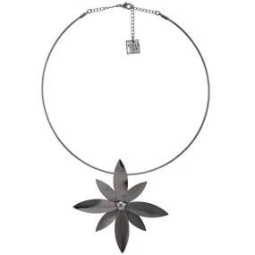 Gun Metal Daisy Choker Necklace