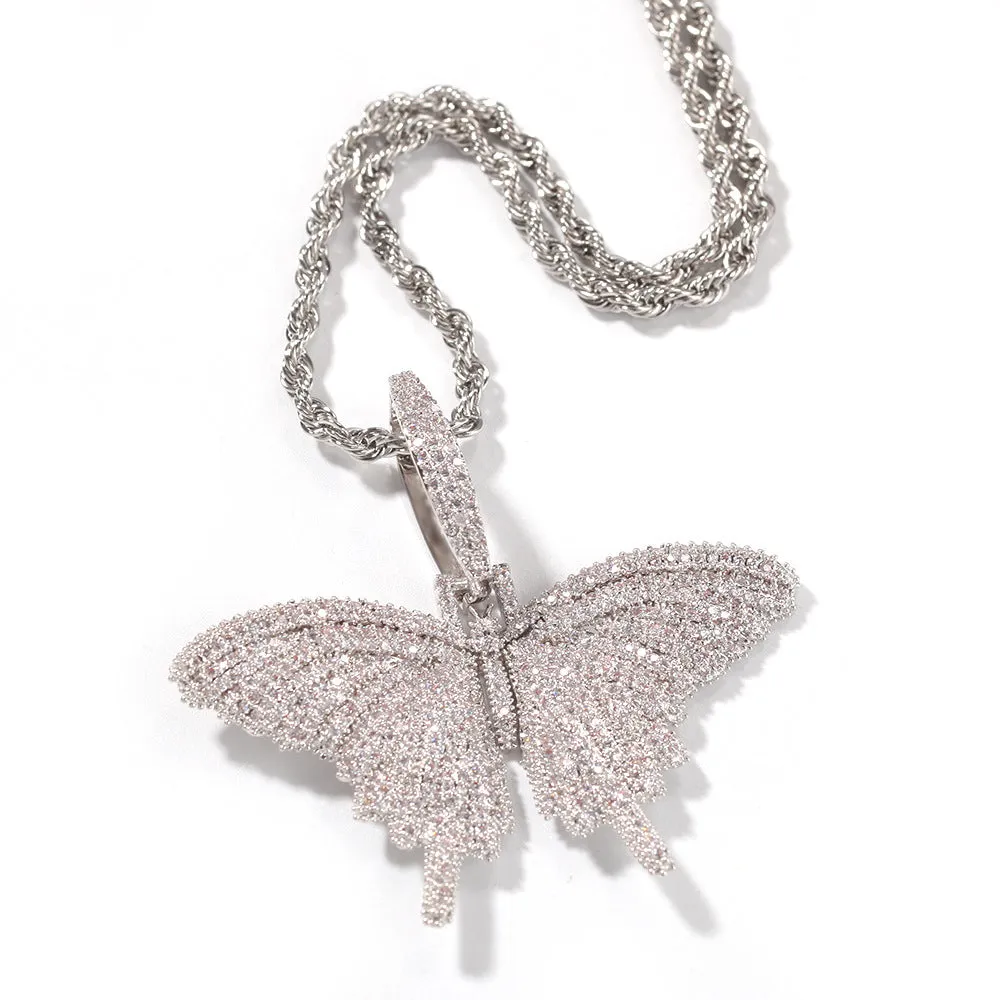 Iced Out Butterfly Pendant