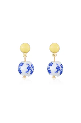 Indigo Floral Drop Earrings