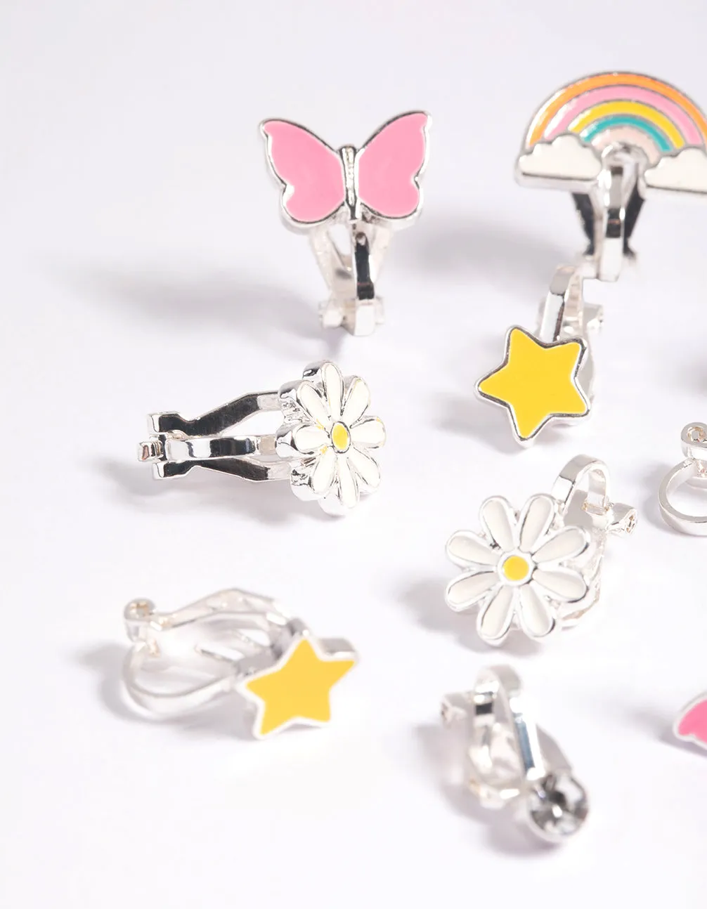 Kids 90s Motif Clip On Earring 5-Pack