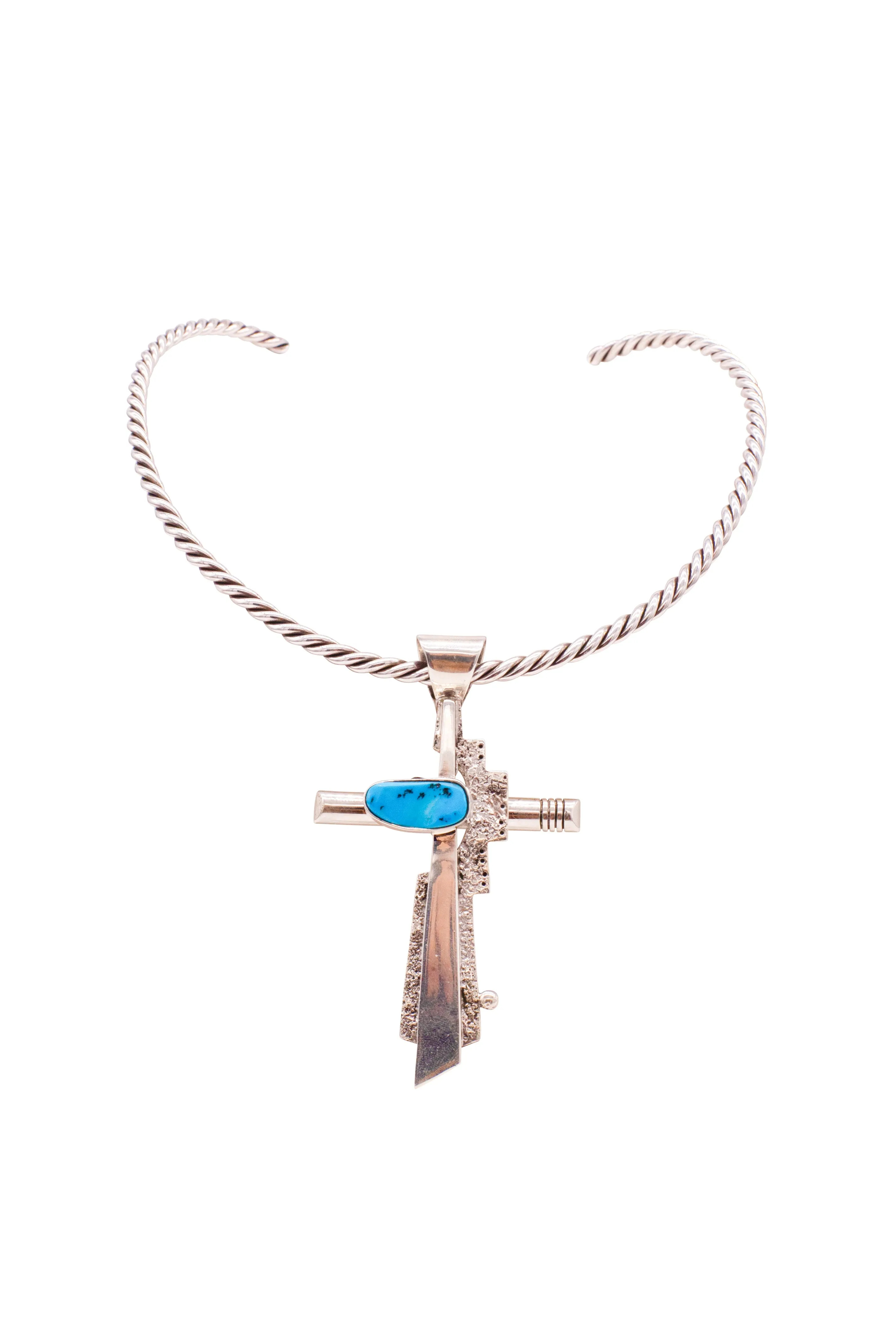 Kingman Turquoise Cross Pendant | Leroy Begay