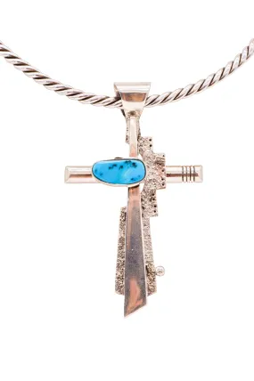 Kingman Turquoise Cross Pendant | Leroy Begay