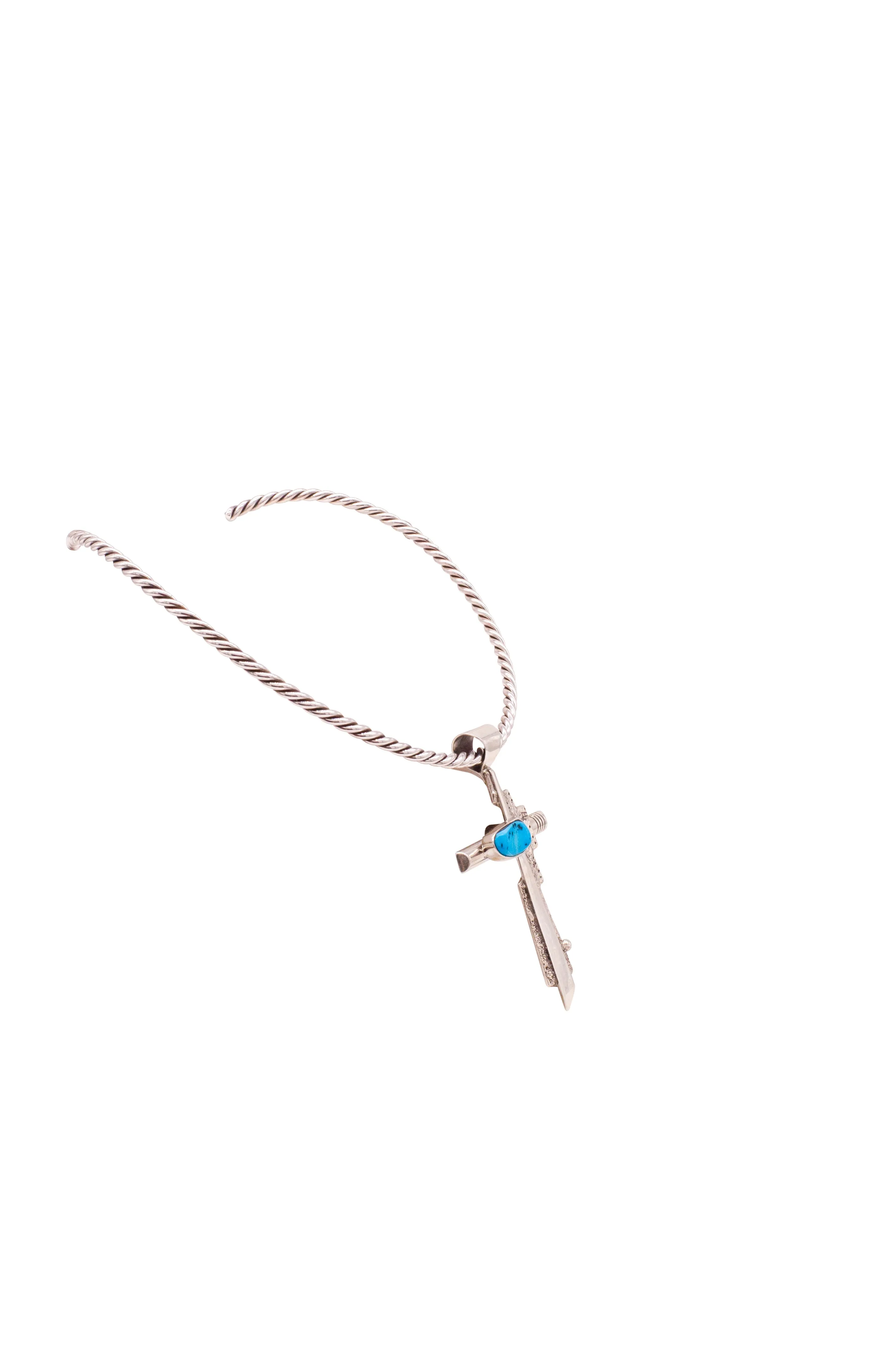 Kingman Turquoise Cross Pendant | Leroy Begay