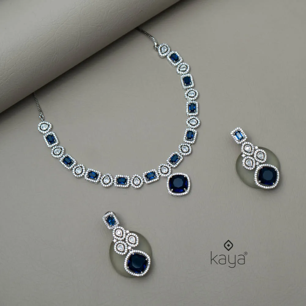 KL101377 - AD Necklace with matching Earrings