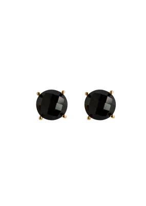 Landon Black Onyx Gold Earrings