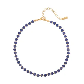 Lapis Heart Choker Necklace