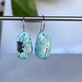 Large Freeform turquoise earrings