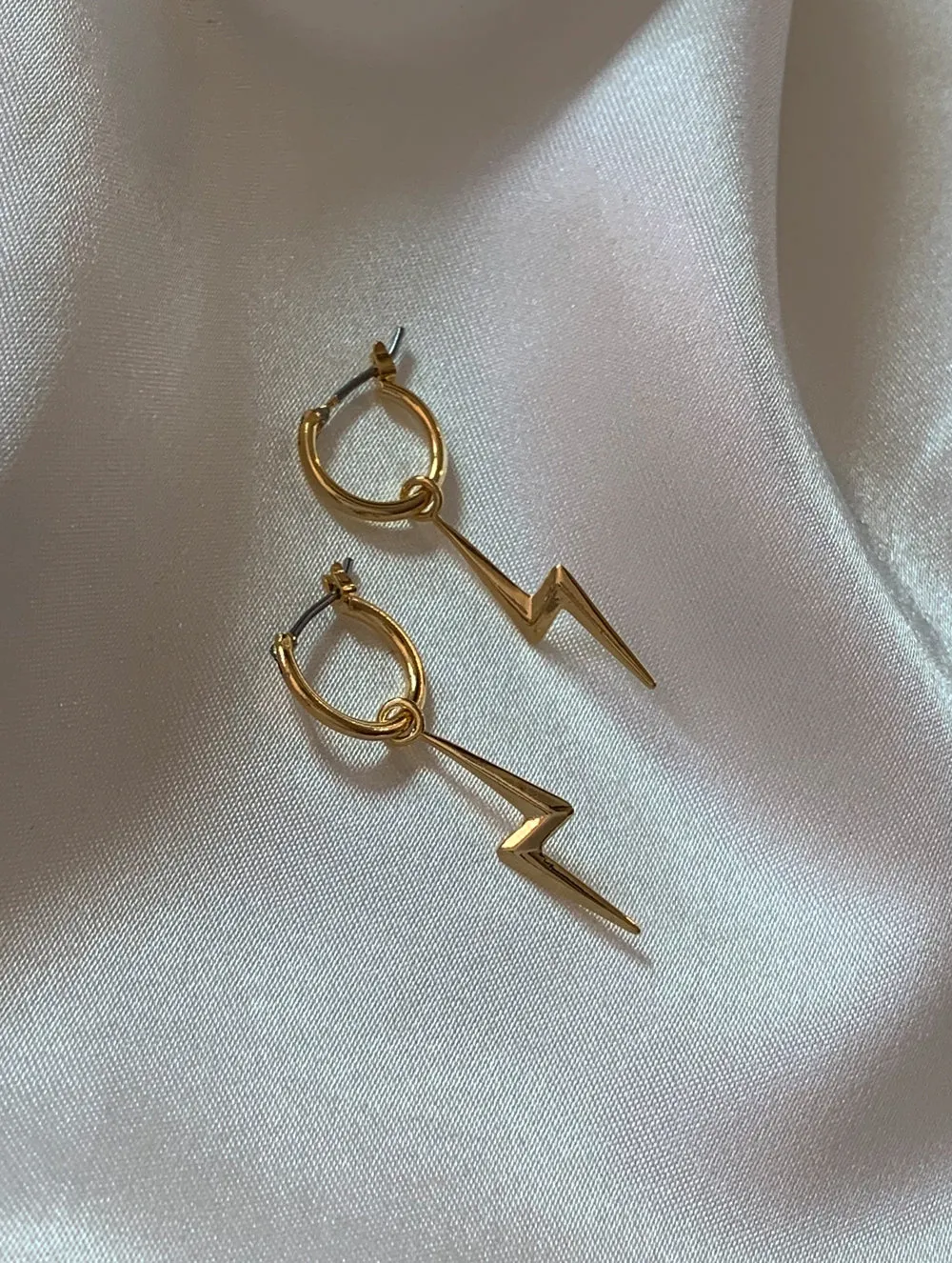 Large Lightning Bolt Hoops