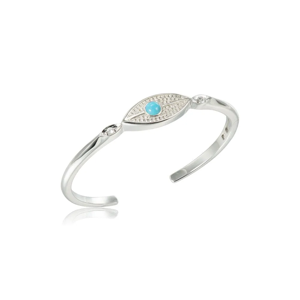 Larimar Dew Drop Leaf Bangle