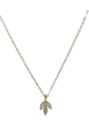 Laurel Rainbow Moonstone Gold Necklace