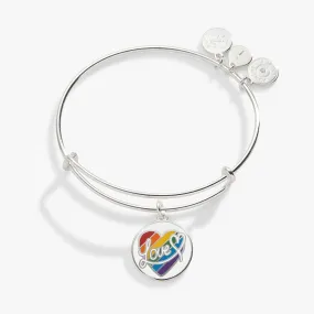 LOVE Rainbow Heart Charm Bangle