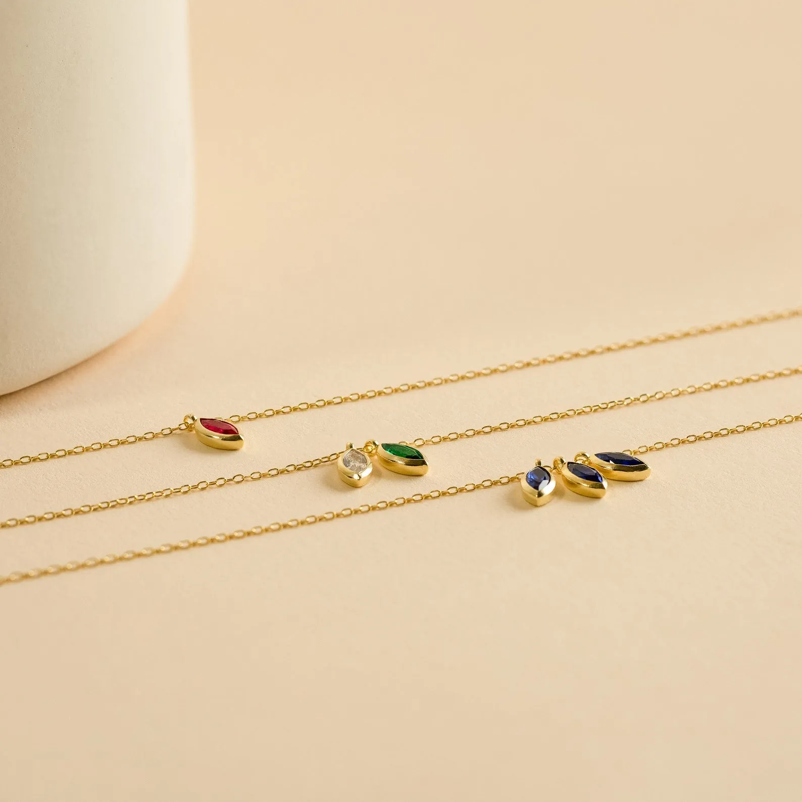 Marquise Birthstone Pendant Necklace