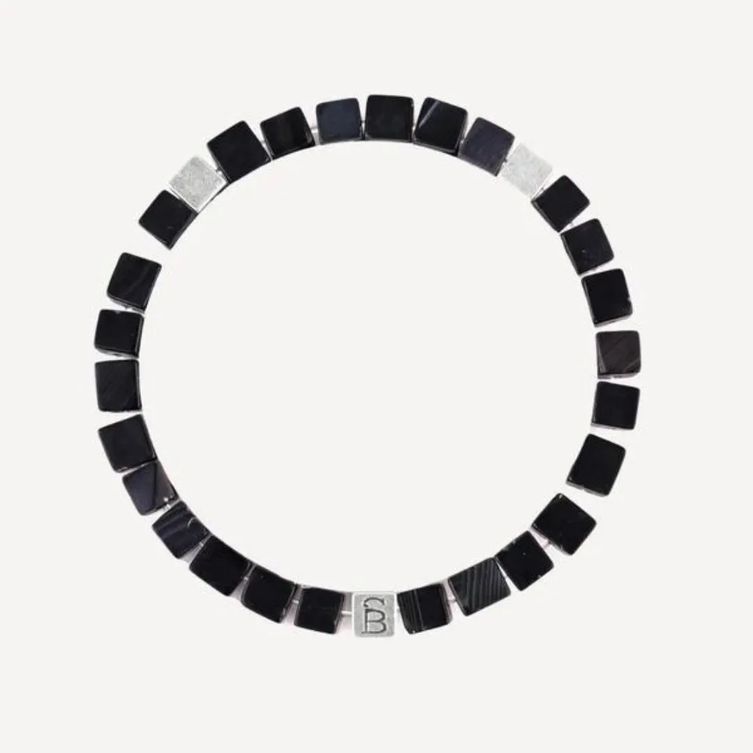 Memphis Cube Gemstone Bracelet Black