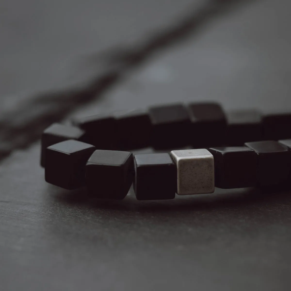 Memphis Cube Gemstone Bracelet Black