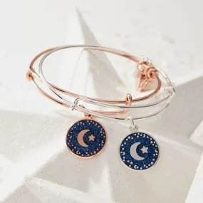 Moon   Star Night Sky Charm Bangle