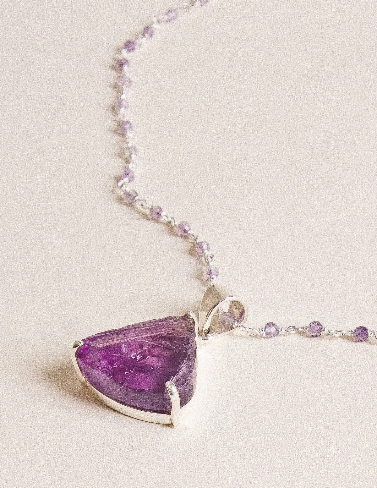 Natural Amethyst Pendant Necklace