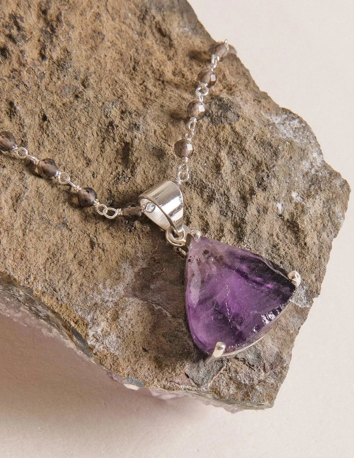 Natural Amethyst Pendant Necklace