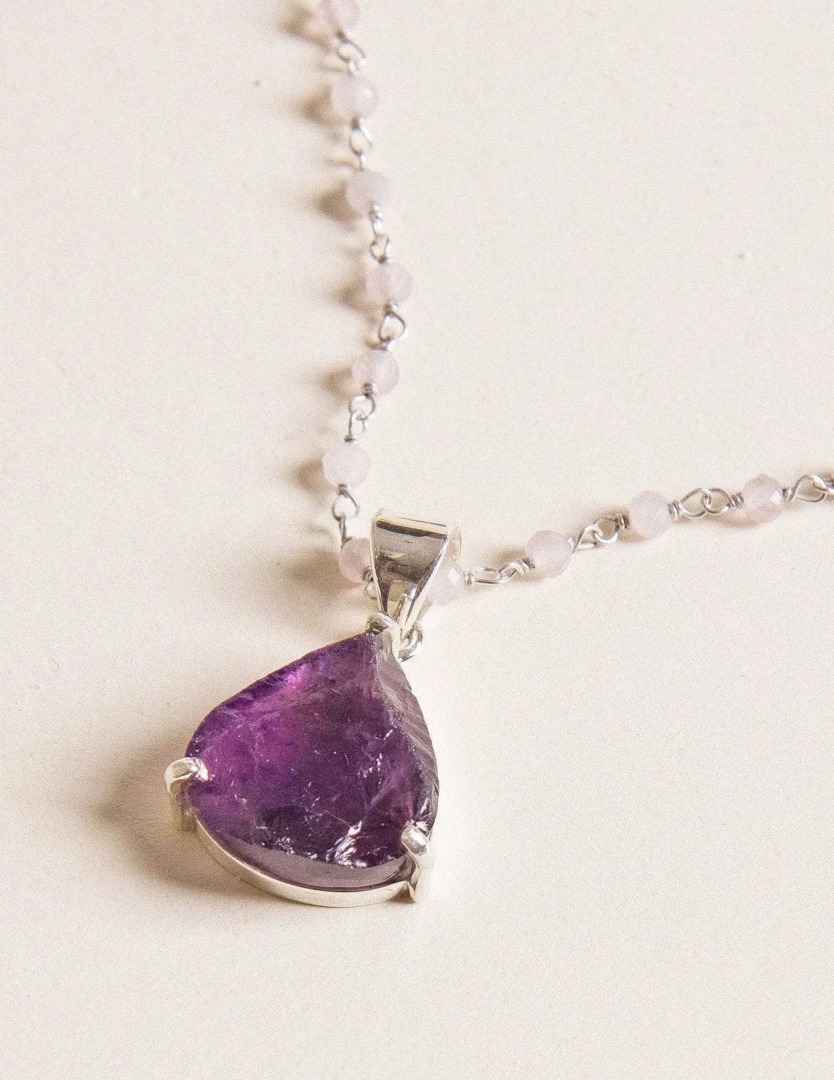 Natural Amethyst Pendant Necklace