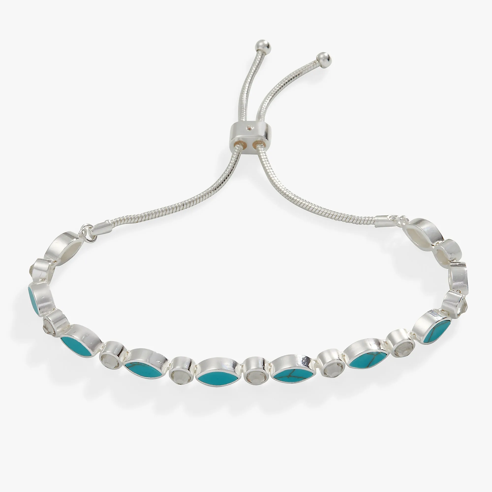 Navette Stone   Crystal Bolo Tennis Bracelet