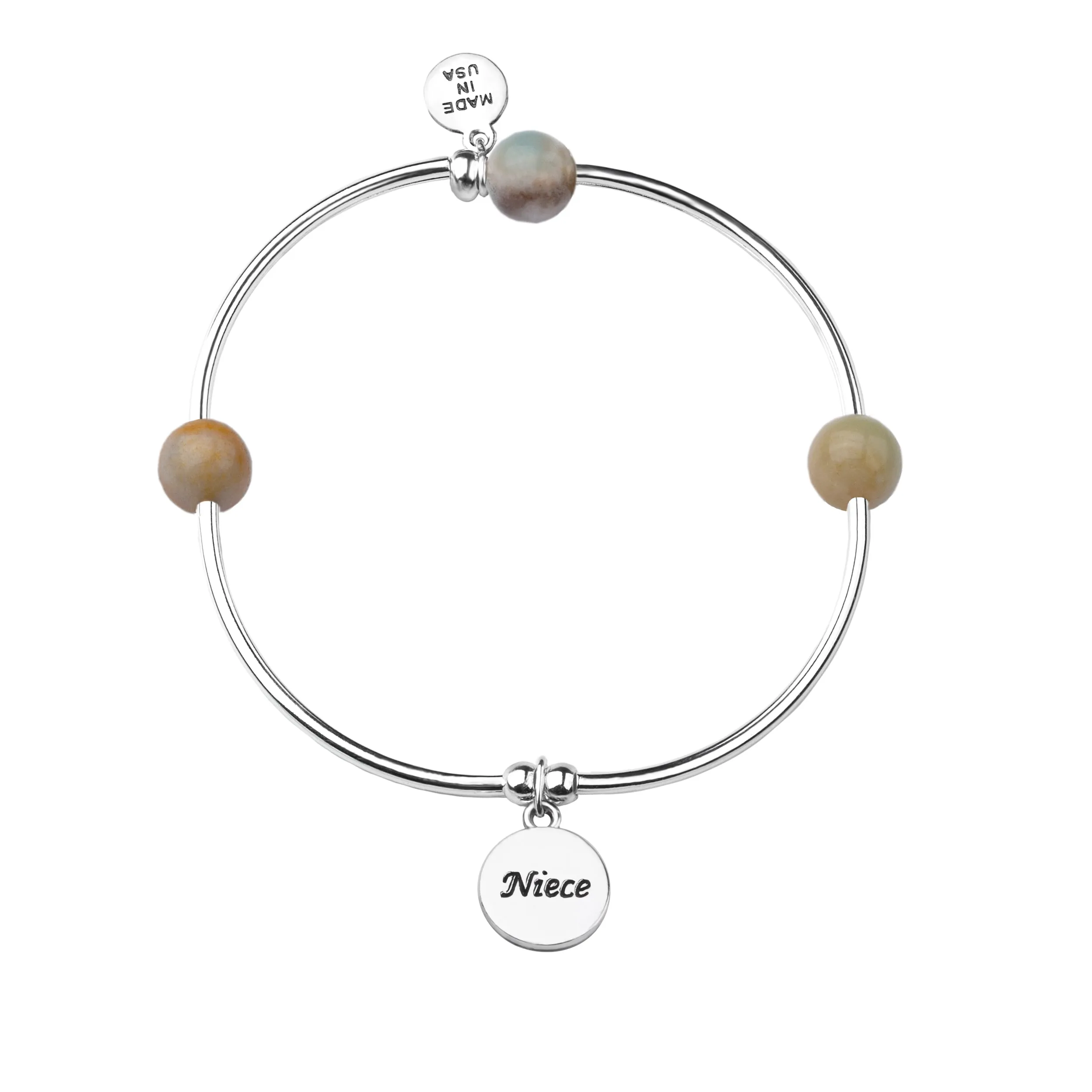 Niece | Soft Bangle Charm Bracelet | Amazonite