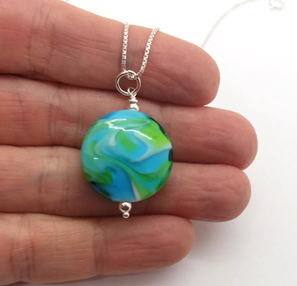 ocean watercolour mini pendant