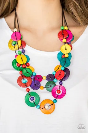 Paparazzi Necklace ~ Catalina Coastin - Multi Wooden Necklace