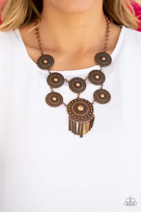 Paparazzi Necklace ~ Modern Medalist - Copper Tribal Necklace