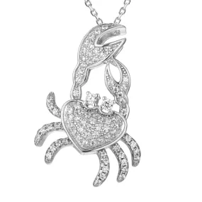 Pavé Dancing Crab Pendant