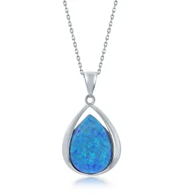 Pear Blue Opal Pendant