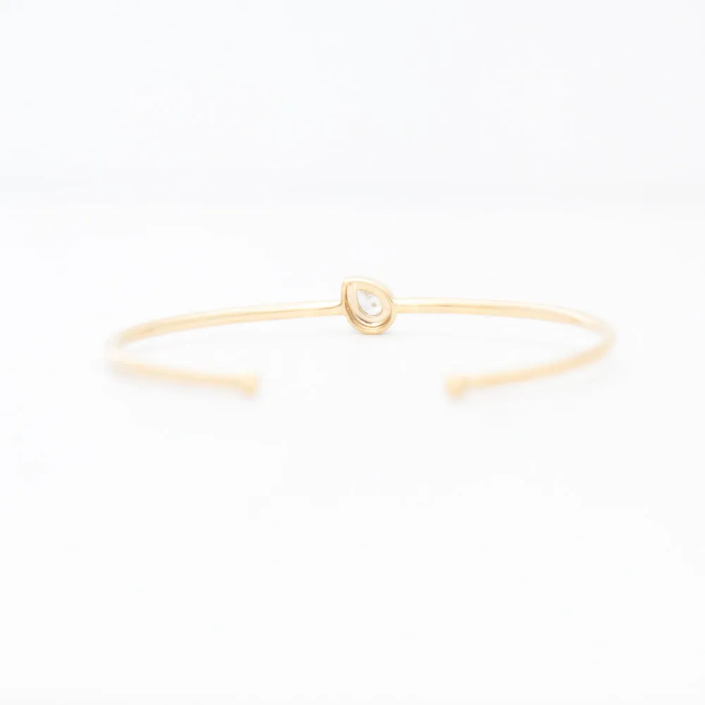 Pear Diamond and Black Enamel Bangle