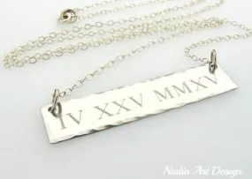 Personalized Date Pendant Necklace