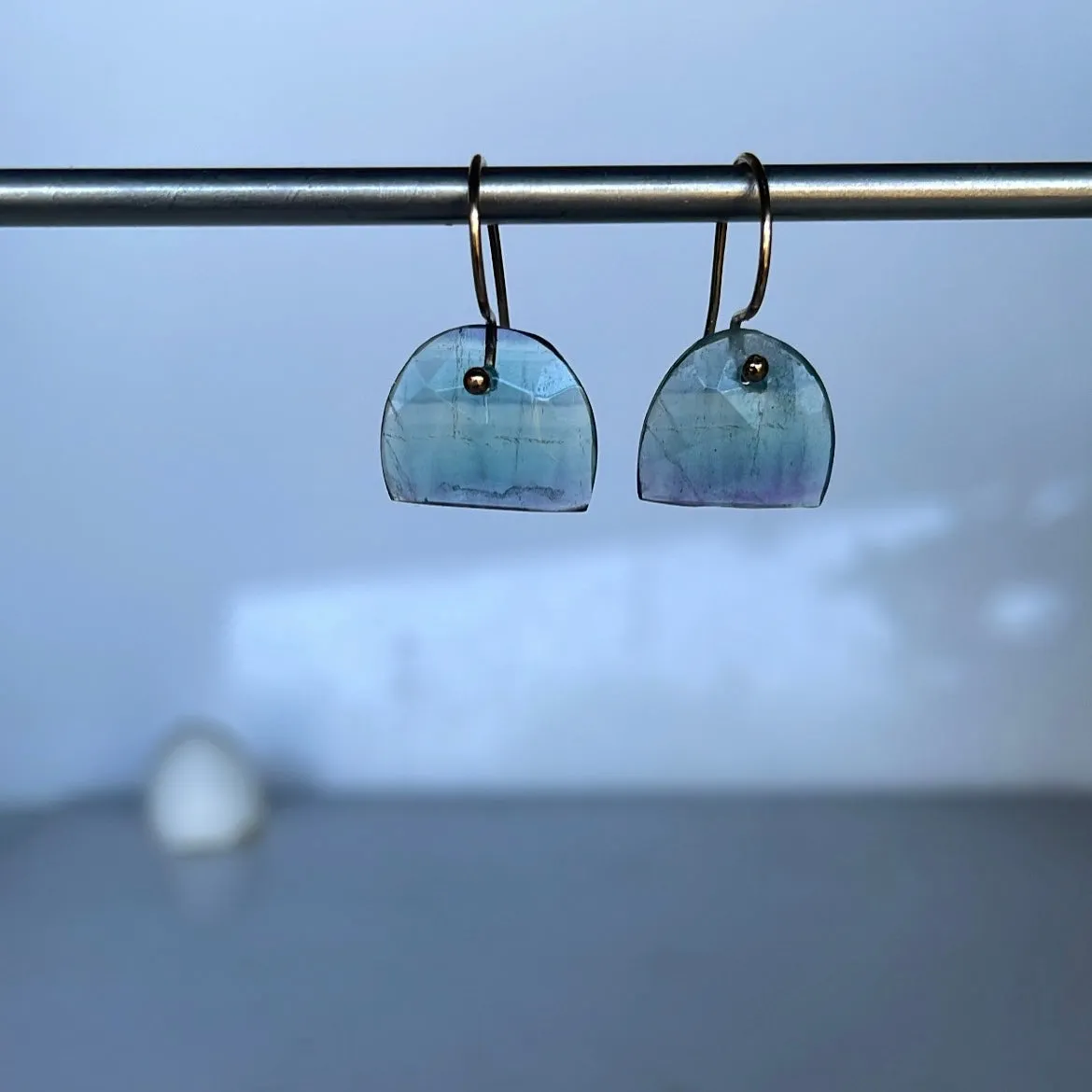 Petite arch fluorite earrings