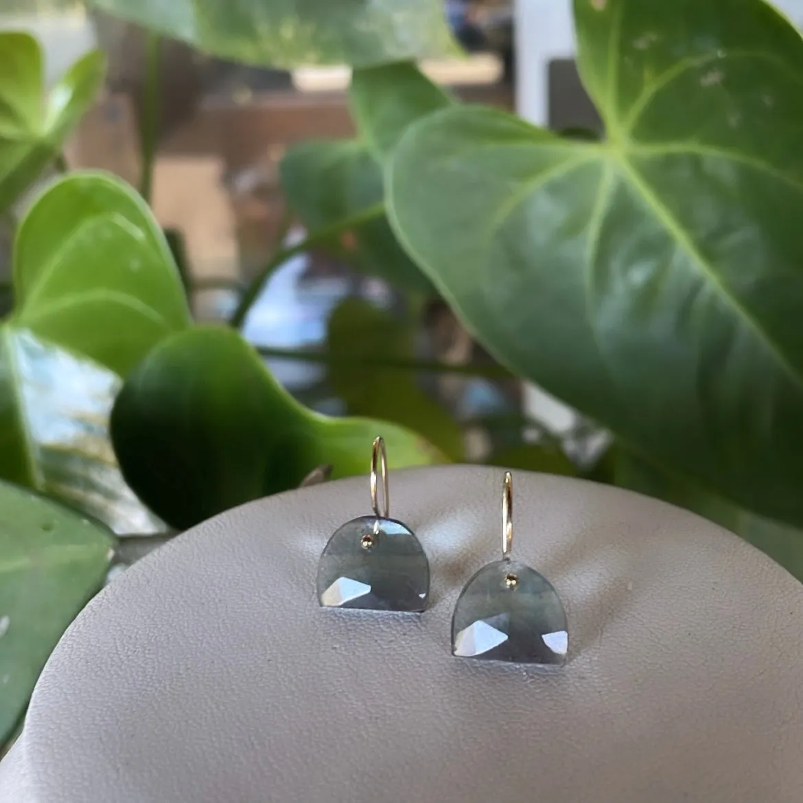 Petite arch fluorite earrings