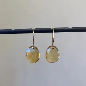 Petite organic golden citrine earrings