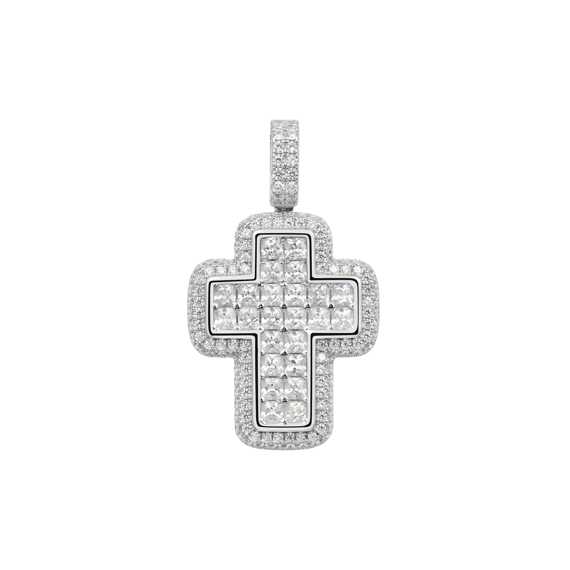 Radiant Cut Cross Pendant