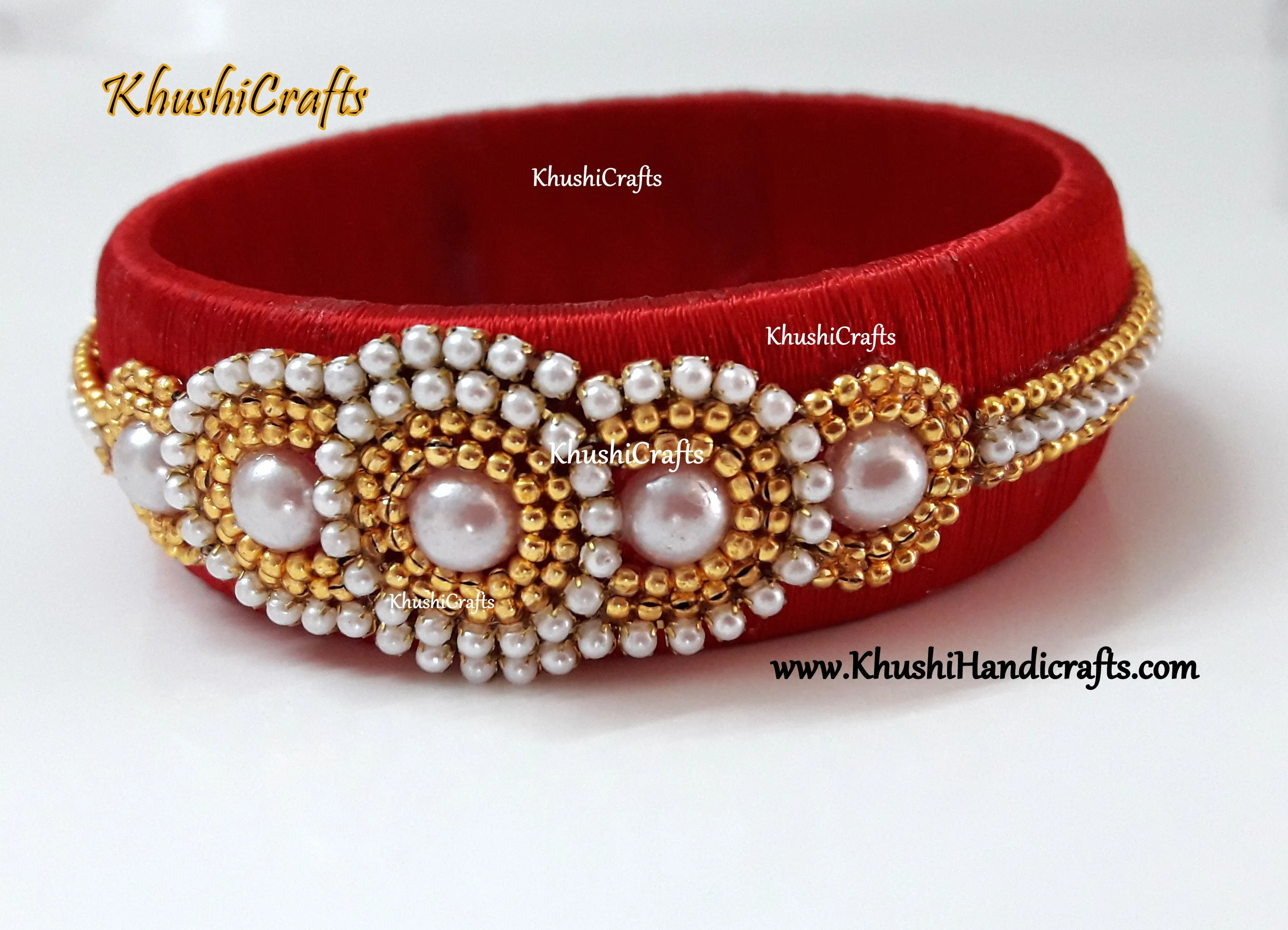 Red Silk thread Kada Bangle