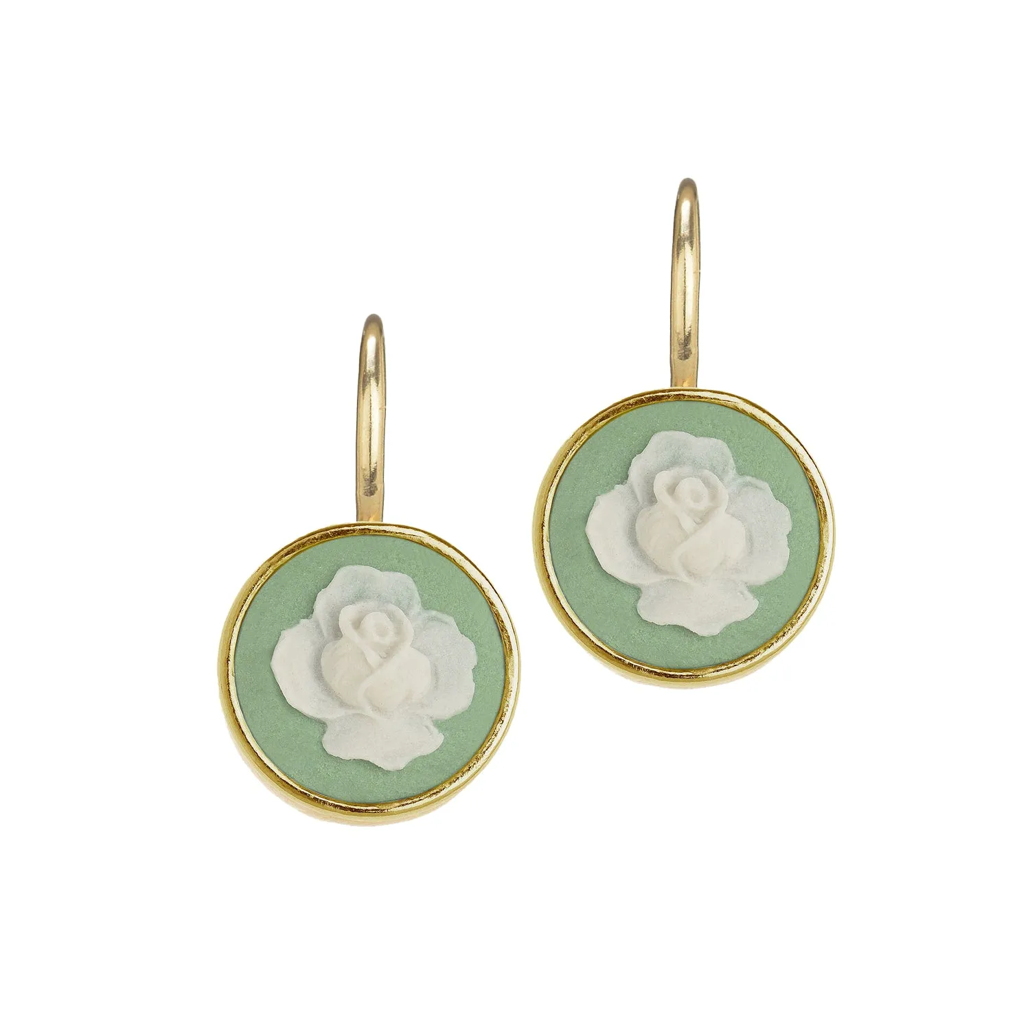 Rose Cameo Drop Earrings