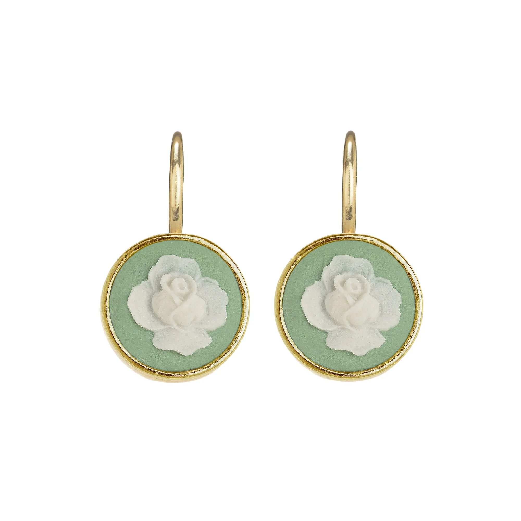 Rose Cameo Drop Earrings