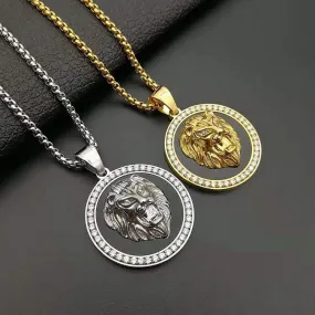 Round King Lion Pendant