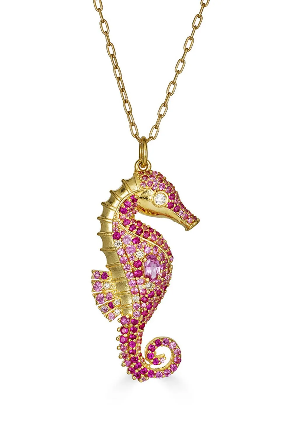 Sapphire Seahorse Pendant Necklace