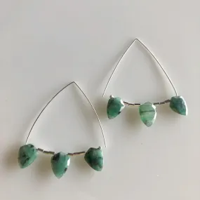 Shark Hoops in emeralds