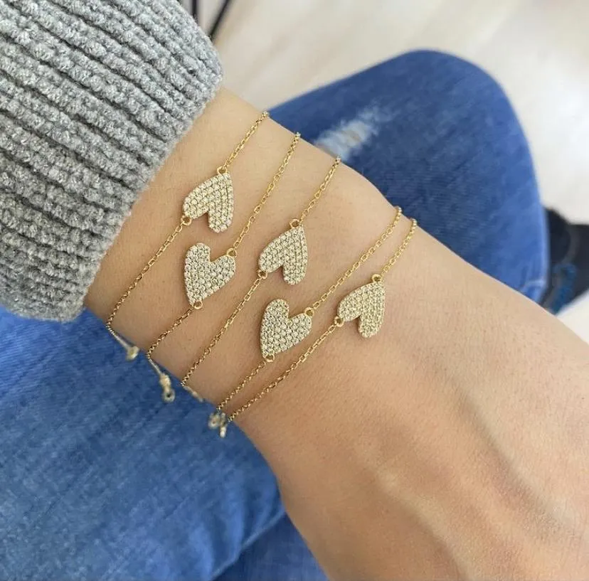 SIDE HEART CRYSTAL BRACELET