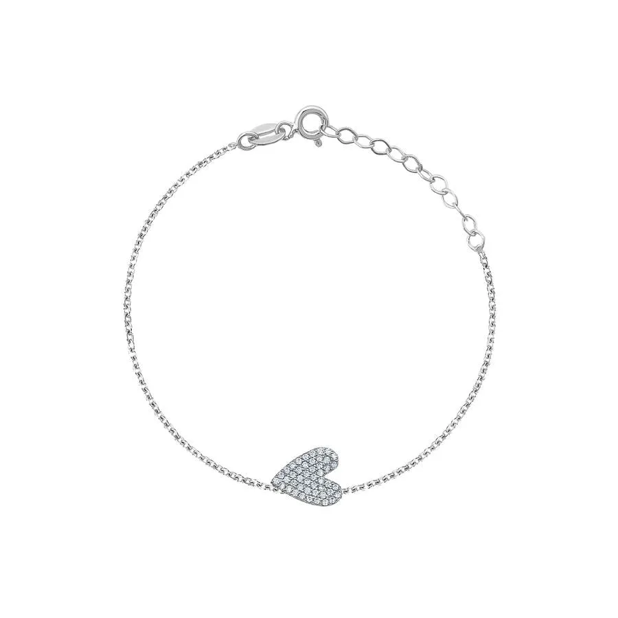 SIDE HEART CRYSTAL BRACELET